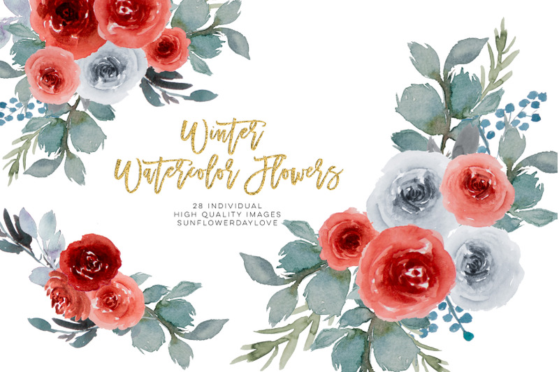 christmas-watercolor-clipart-winter-wine-colors-bouquet-clipart