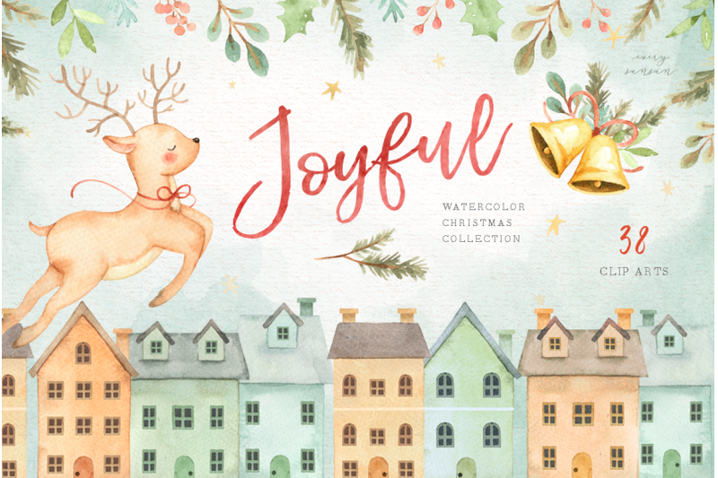 joyful-watercolor-christmas-set