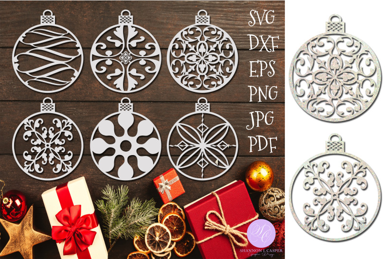 Download Christmas Round Ornament SVG and Printable Bundle By ...