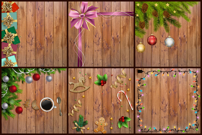 real-wood-christmas-digital-papers