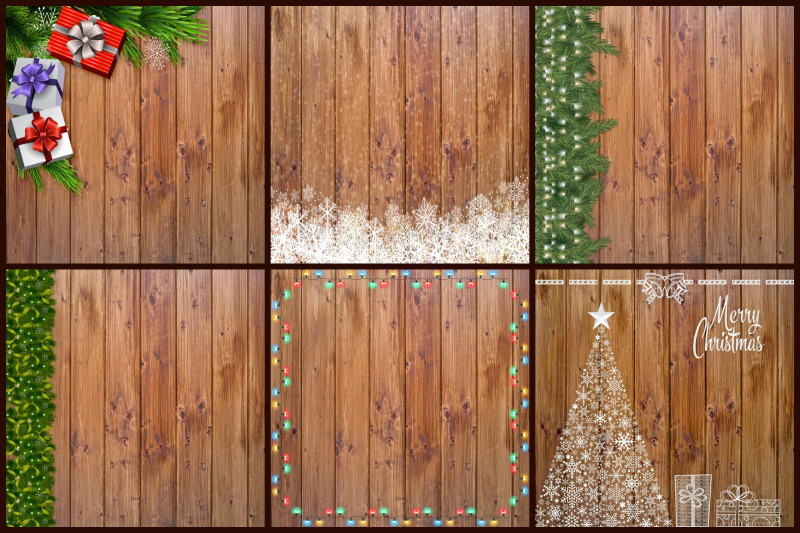 real-wood-christmas-digital-papers