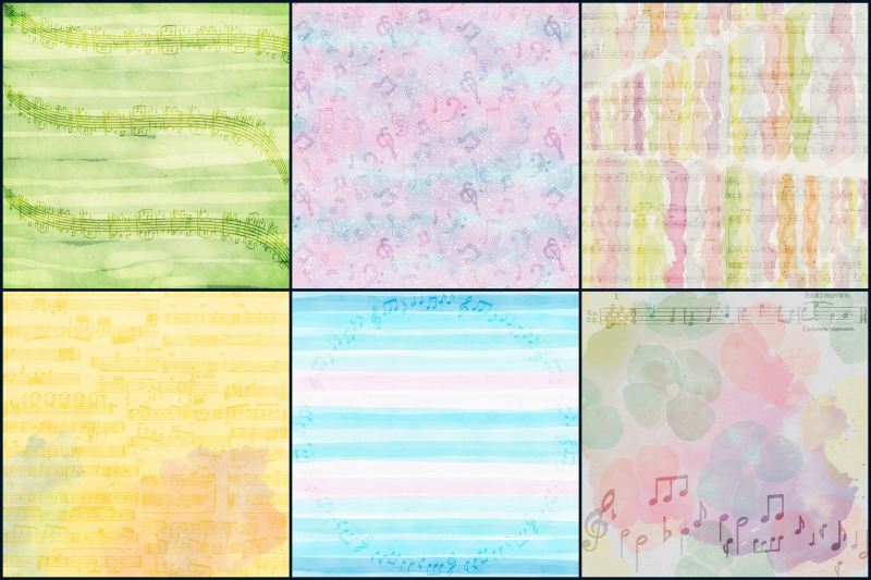 pastel-musical-notes-on-watercolor-digital-papers