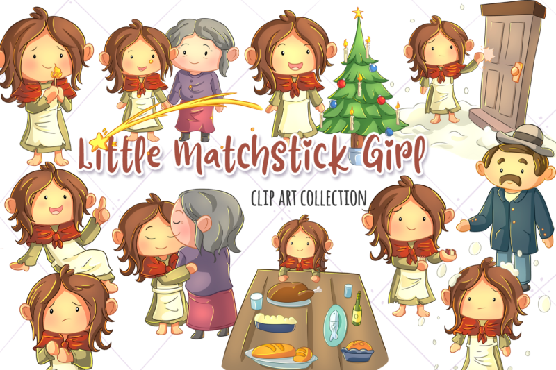 little-matchstick-girl-story-book-clip-art