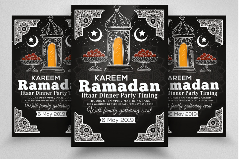 retro-style-ramadan-kareem-flyer-template