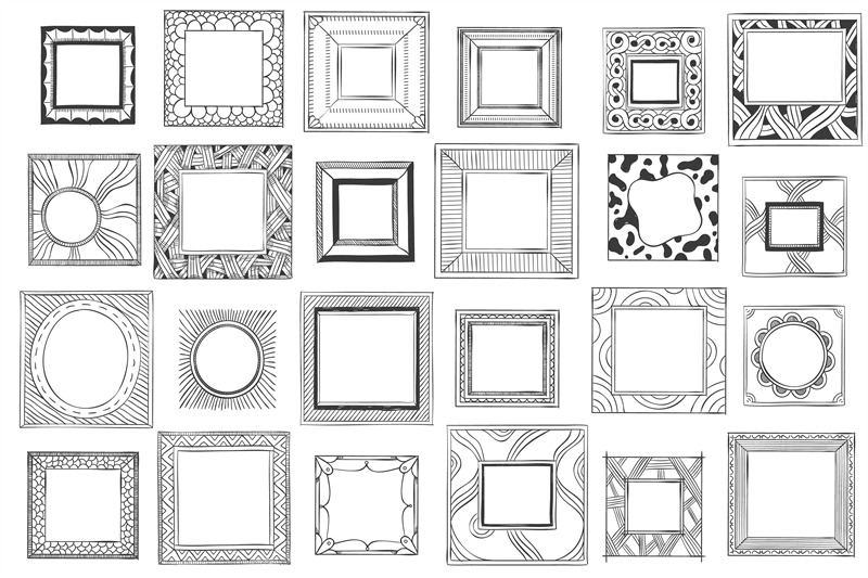 square-hand-drawn-frames-sketch-picture-doodle-mirror-or-photo-frame