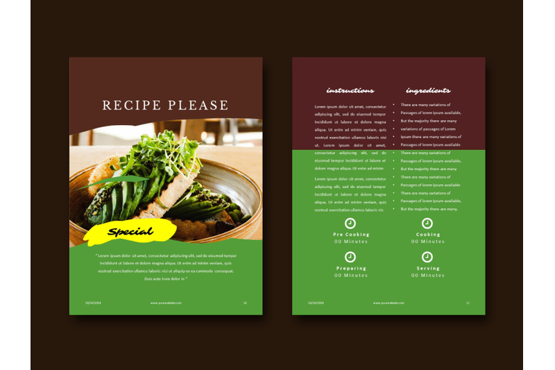 recipe-book-vegetarian-theme-template