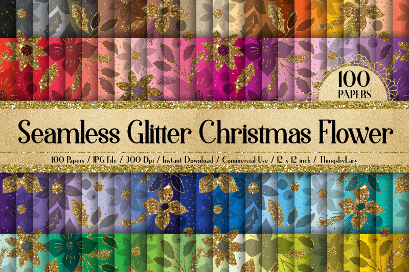 100-seamless-glitter-gold-christmas-floral-digital-papers