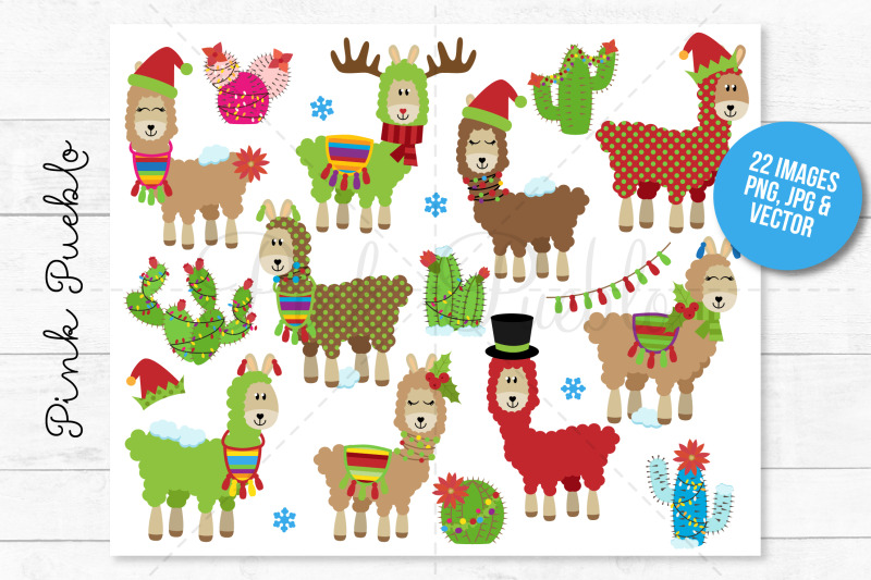 christmas-llama-clipart-and-vectors