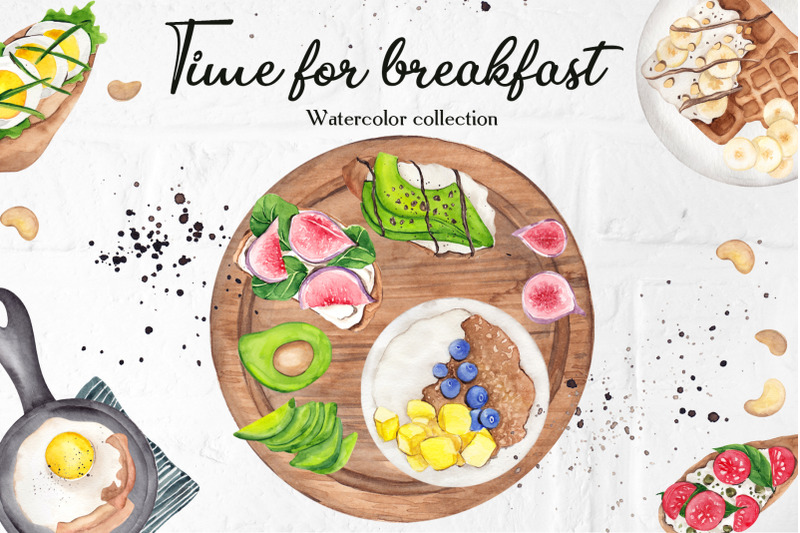 time-for-breakfast-watercolor-collection