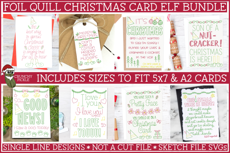foil-quill-bundle-8-elf-christmas-cards-single-line-svg