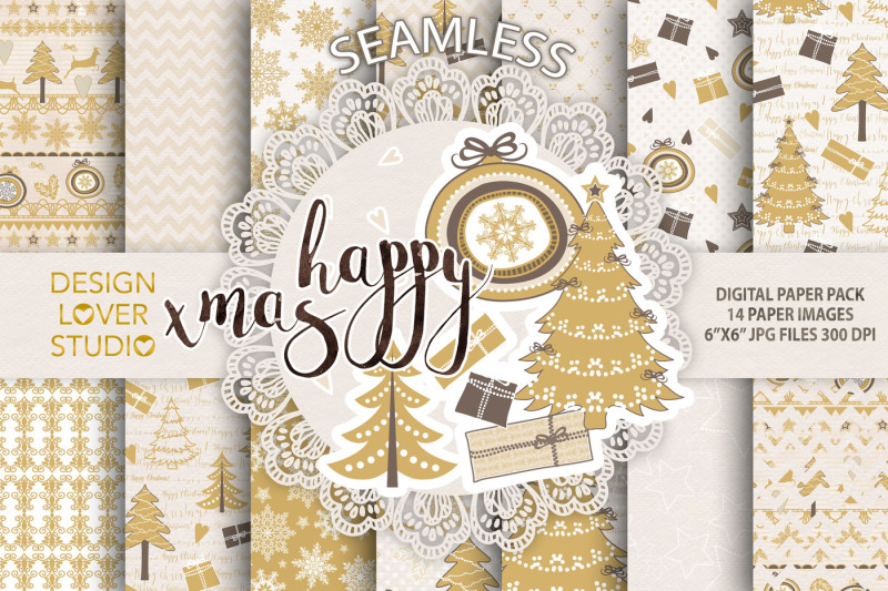 gold-christmas-digital-papers-pack