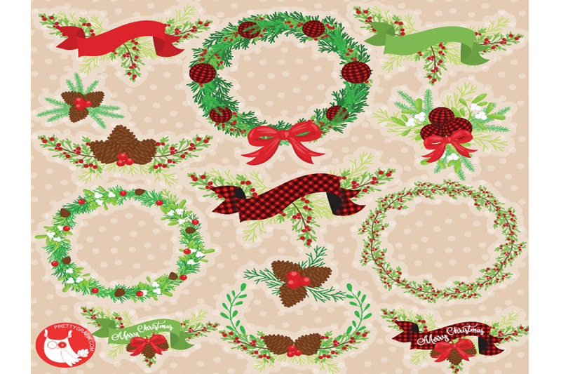 christmas-vintage-wreaths-clipart