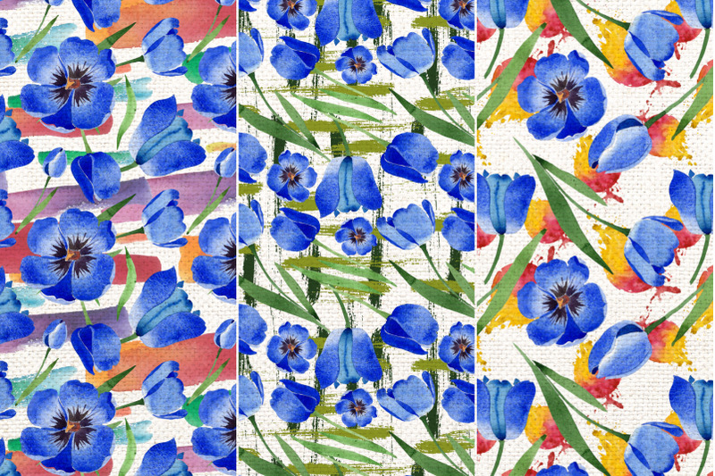 tulip-watercolor-clipart-blue-png