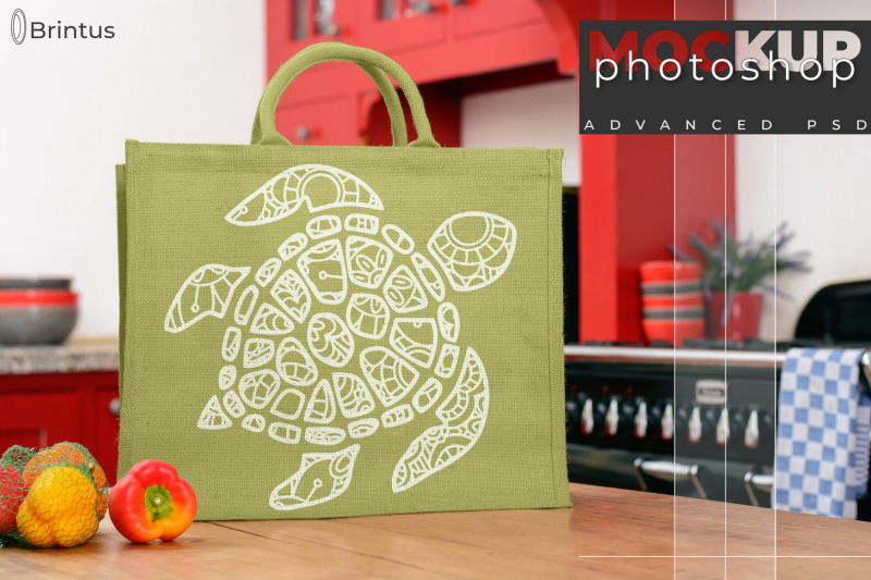 Download Photoshop mock up Burlap shopping-bag, tote bag mock-up ...