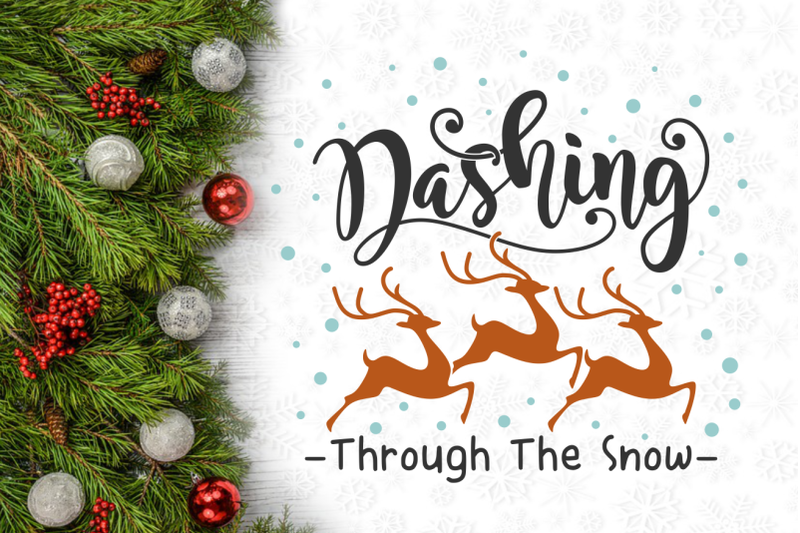 Dashing Through The Snow Reindeer Svg Design By Agsdesign Thehungryjpeg Com