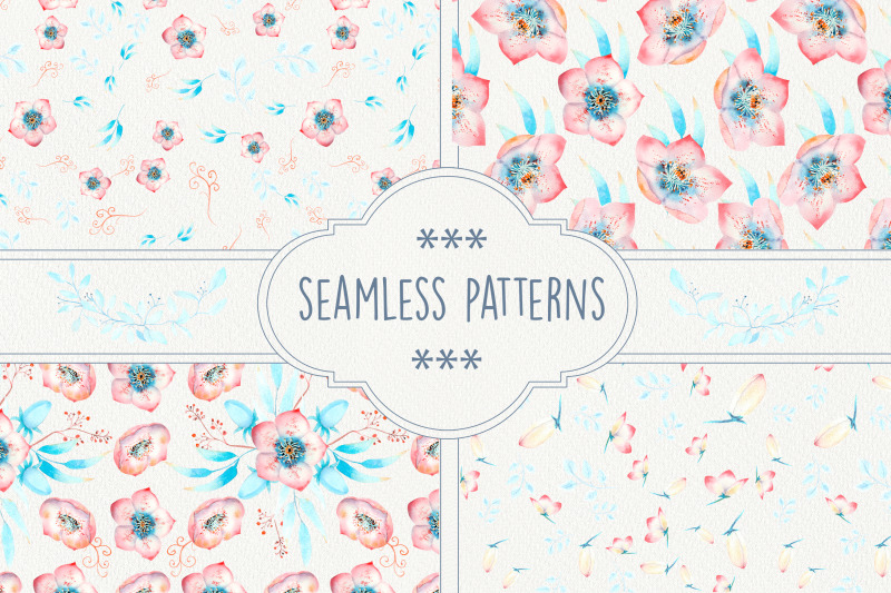 seamless-patterns-with-pink-hellebore-flowers