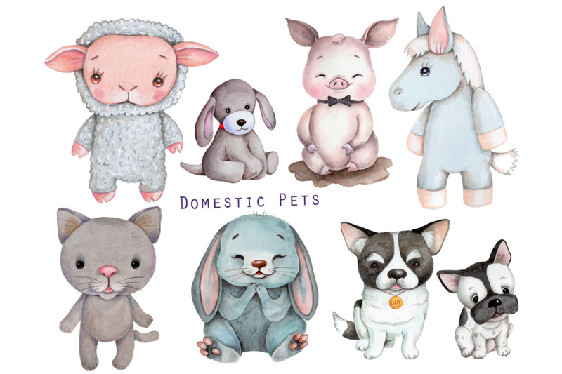 watercolor-domestic-animals-for-kids