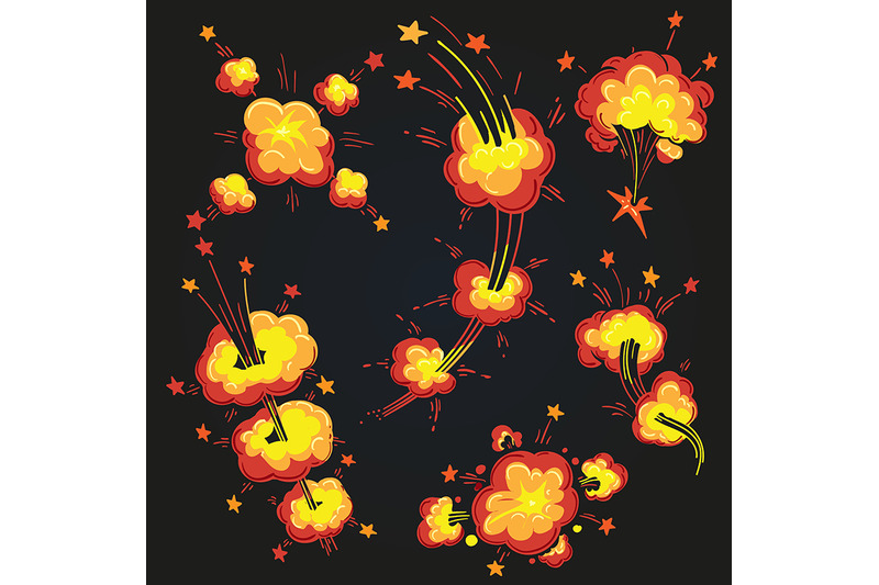 cartoon-explosion-cloud-set-vector-illustration