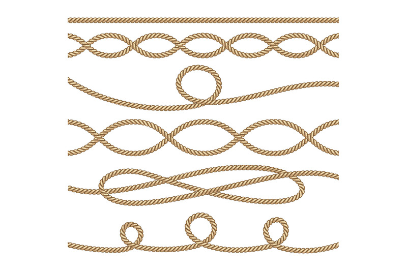 nautical-ropes-decoration-element-set-vector-illustration