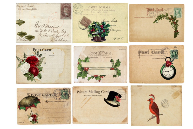 alice-in-wonderland-9-christmas-old-postcards