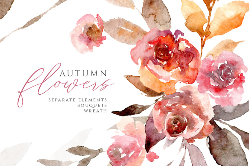 watercolor-autumn-flowers-roses-leaves-png
