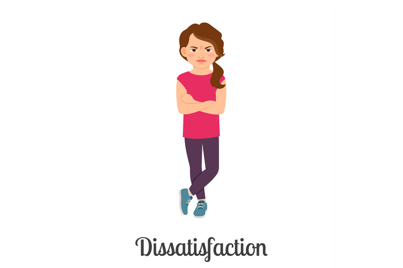 cartoon-little-girl-dissatisfaction-feeling