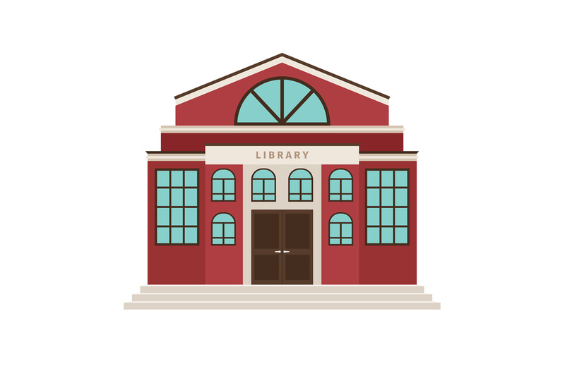 red-library-cartoon-building-icon