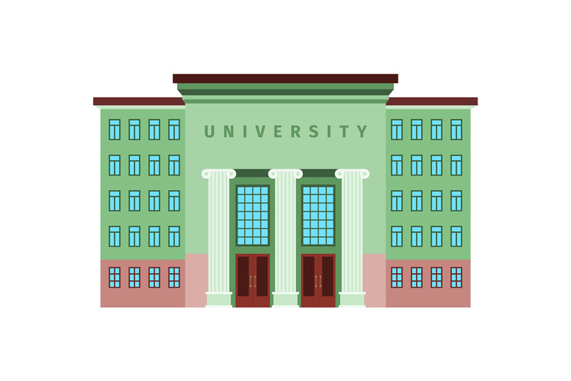 university-green-color-building-icon