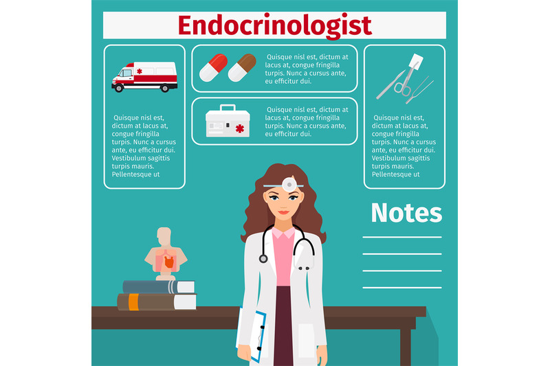 female-endocrinologist-and-medical-equipment-icons