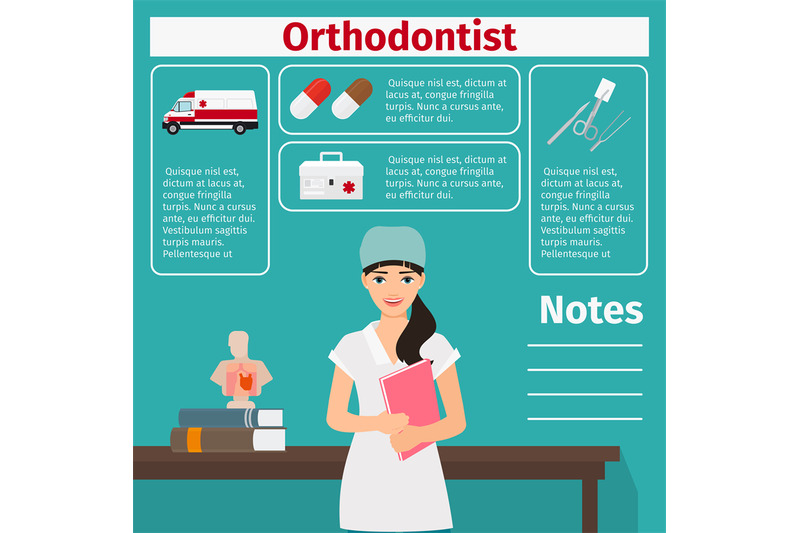 female-orthodontist-and-medical-equipment-icons