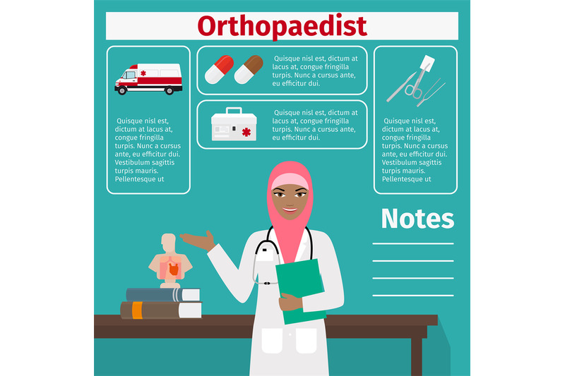 female-orthopaedist-and-medical-equipment-icons