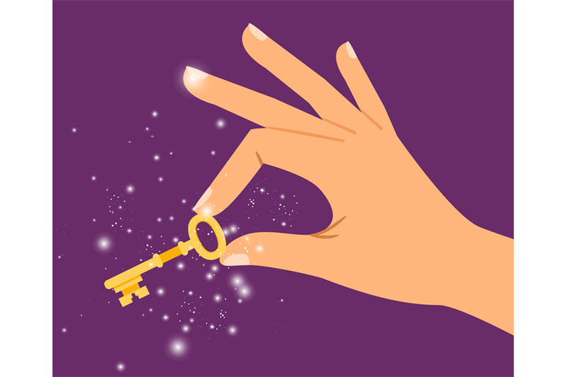 golden-sparkling-key-in-hand