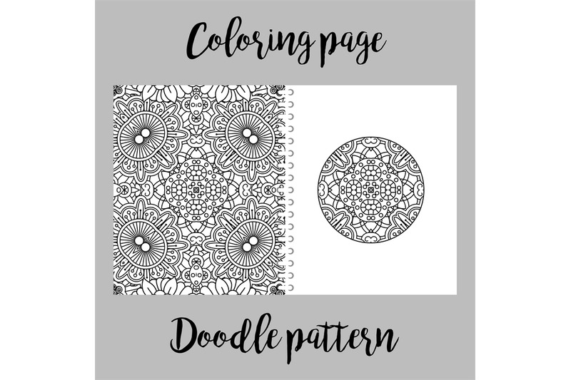 coloring-page-design-with-doodle-pattern