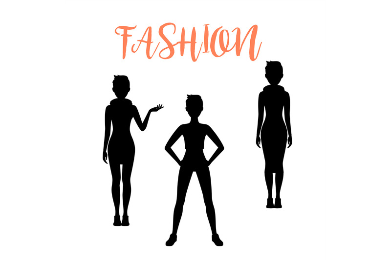 fashion-woman-silhouettes-in-different-poses