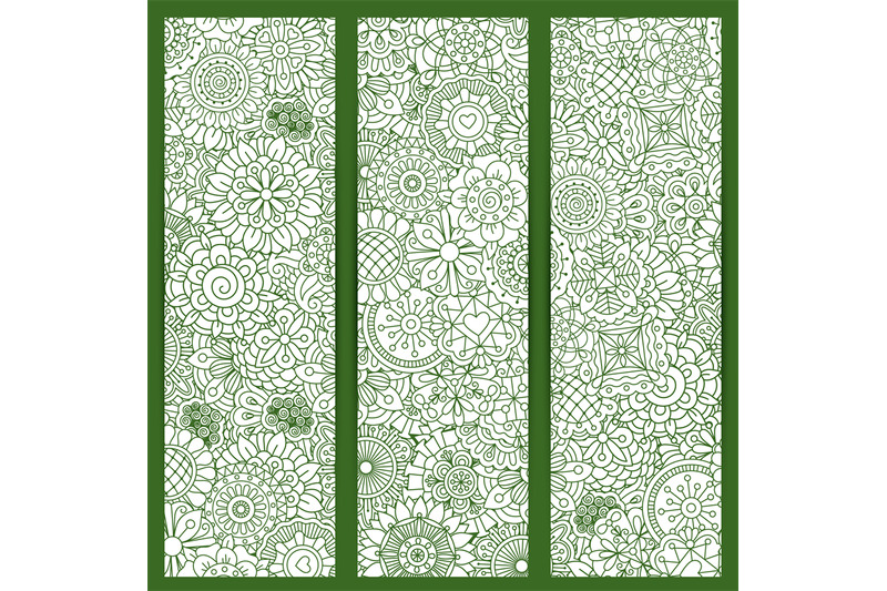 flyers-with-green-floral-mandala-pattern