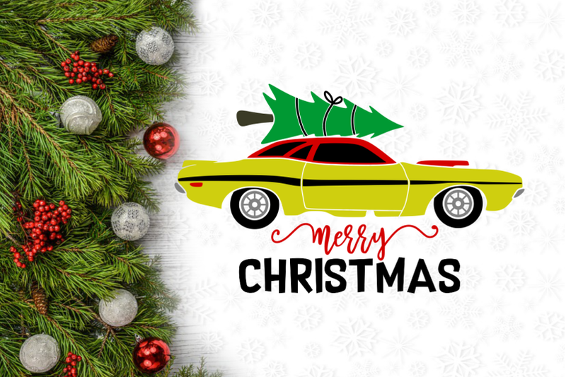 muscle-car-christmas-tree-svg-design