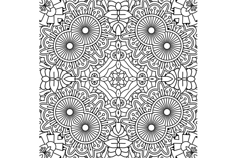 black-and-white-outline-floral-pattern