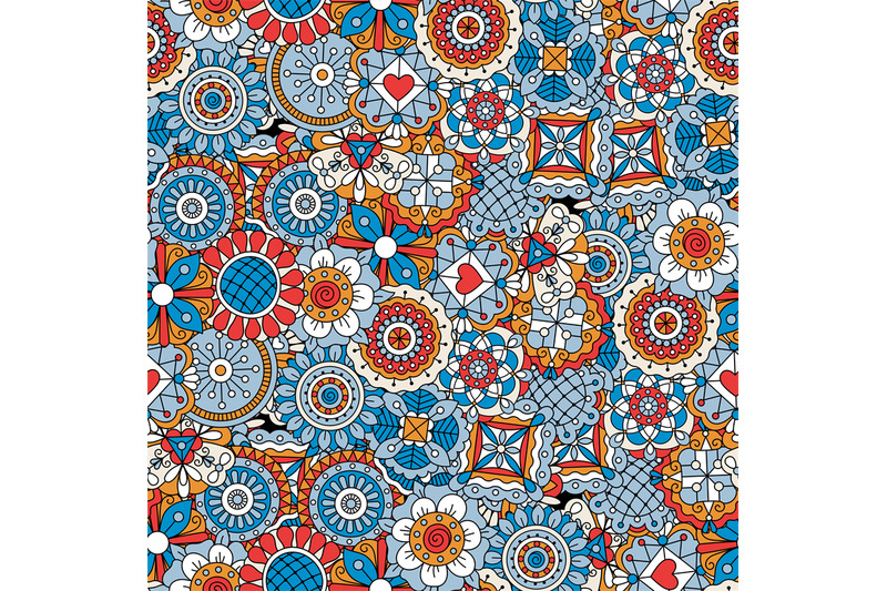 mandala-style-flowers-blue-decorative-pattern