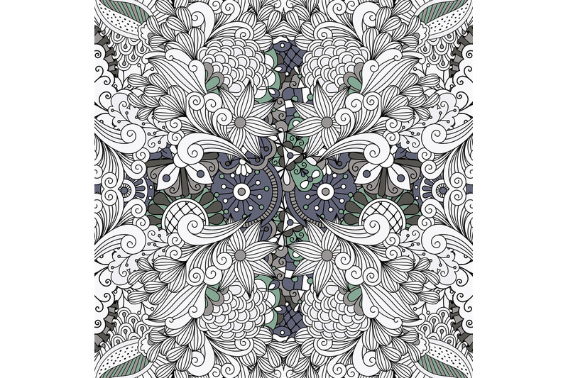 grey-color-outline-decorative-floral-pattern