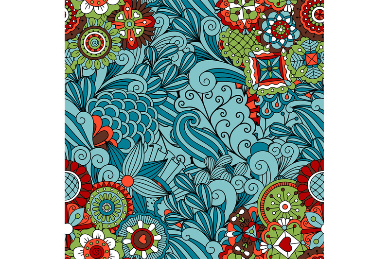 blue-ornamental-floral-pattern-design