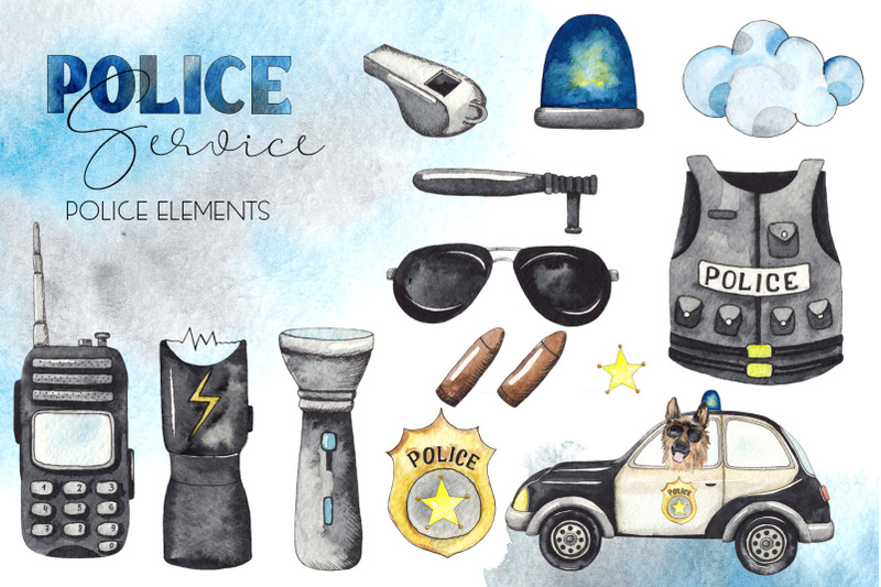 police-watercolor-collection