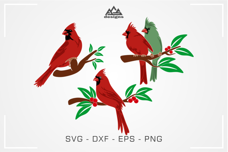Cardinal Bird Pack Svg Design By AgsDesign | TheHungryJPEG.com