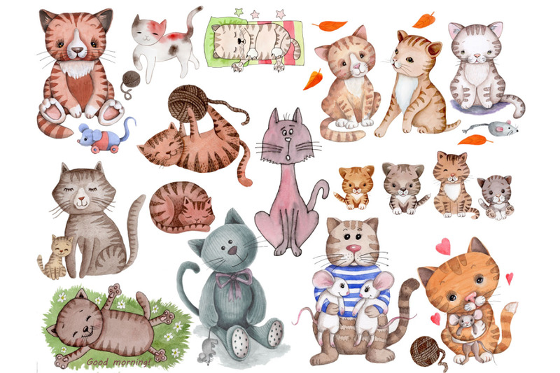 19-watercolor-cats-and-kittens