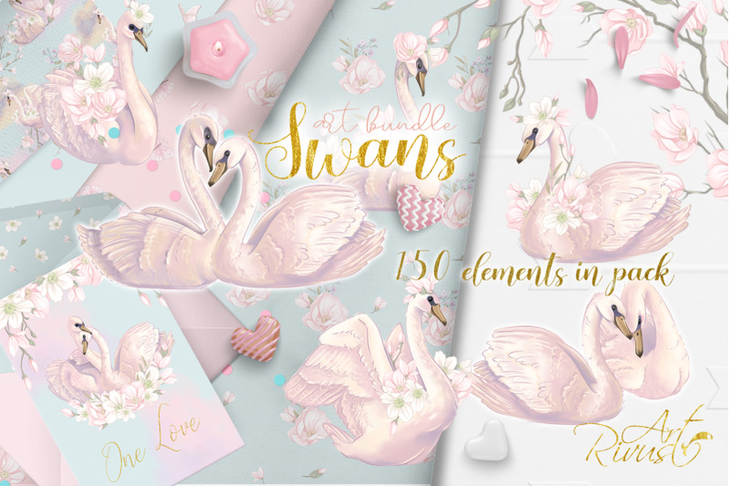 swans-clipart-bundle-wedding-and-baby-shower-graphic-pack