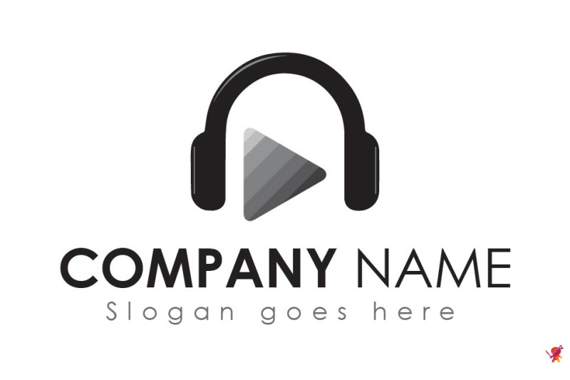 black-color-music-logo-design-template