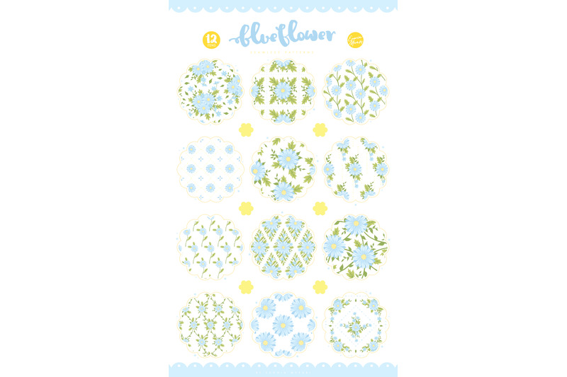 blue-daisy-flower-seamless-patterns