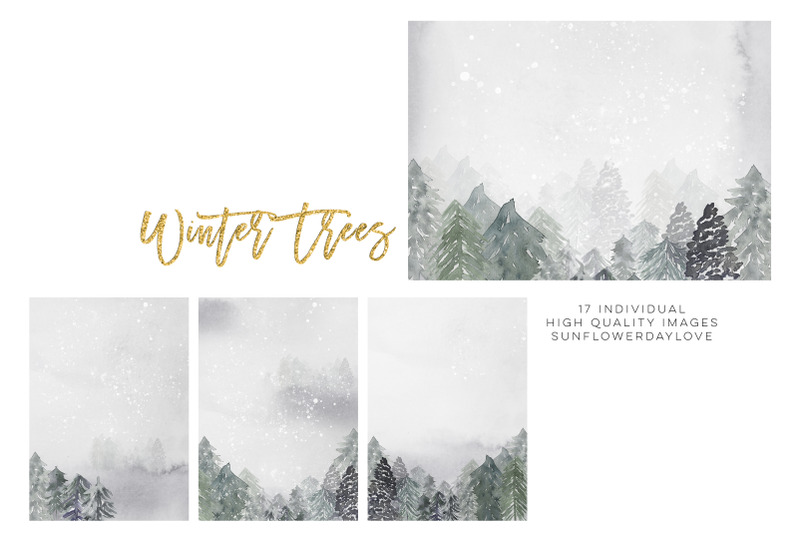 winter-conifers-clipart-watercolor-forest-clip-art