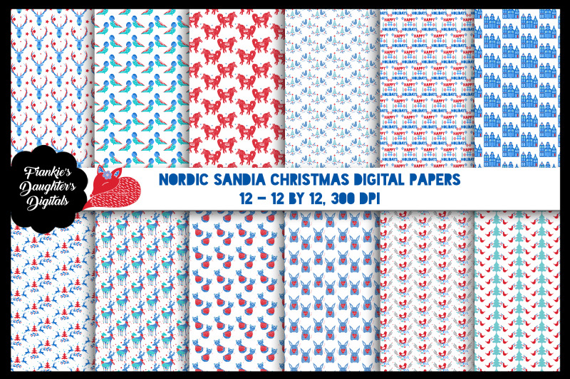 nordic-scandia-christmas-digital-papers