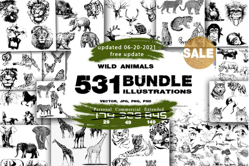 bundle-wild-animals-vector