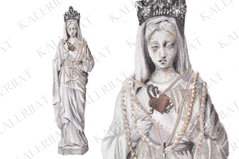 the-virgin-mary-watercolor-madonna-religion-sculpture